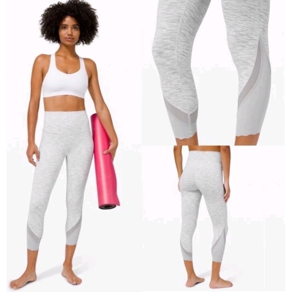Lululemon Wunder Under Crop High Rise Roll Down Scallop FullOn Luxetreme 23" 12